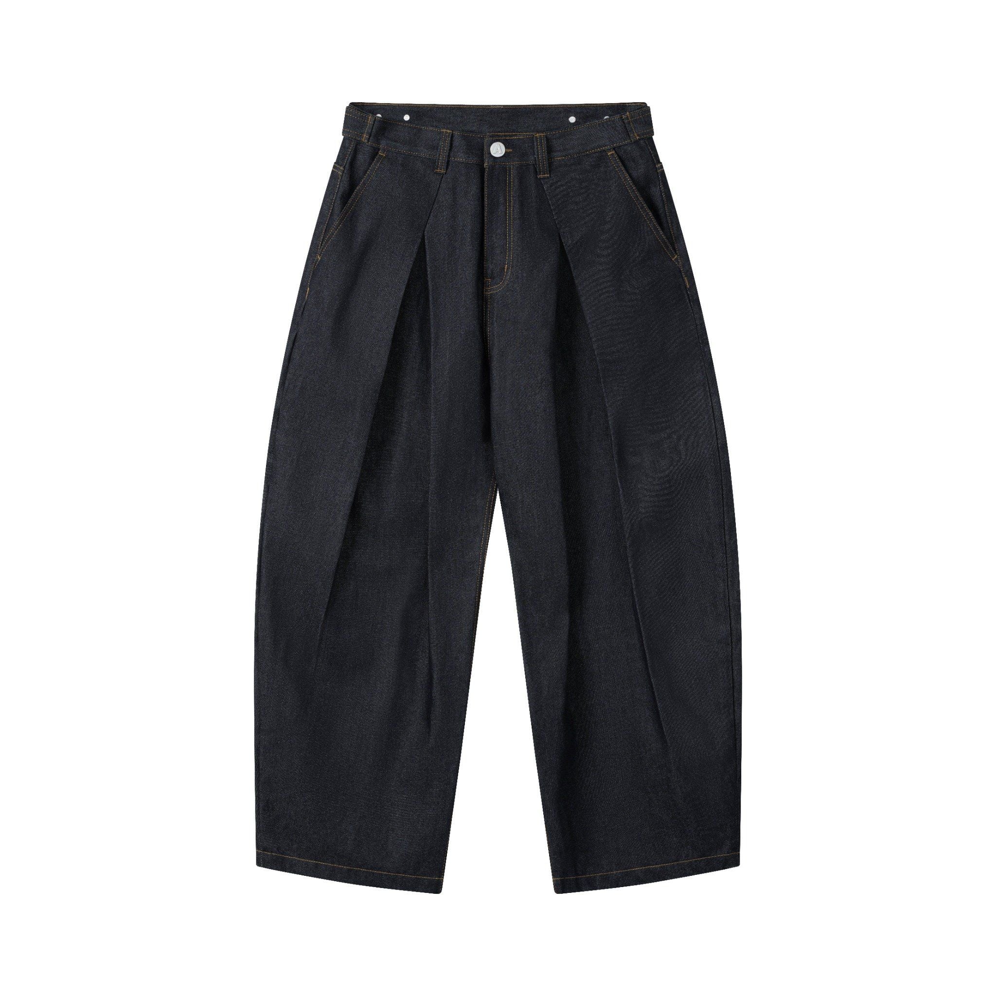 RAW DENIM PLEATED PANTS