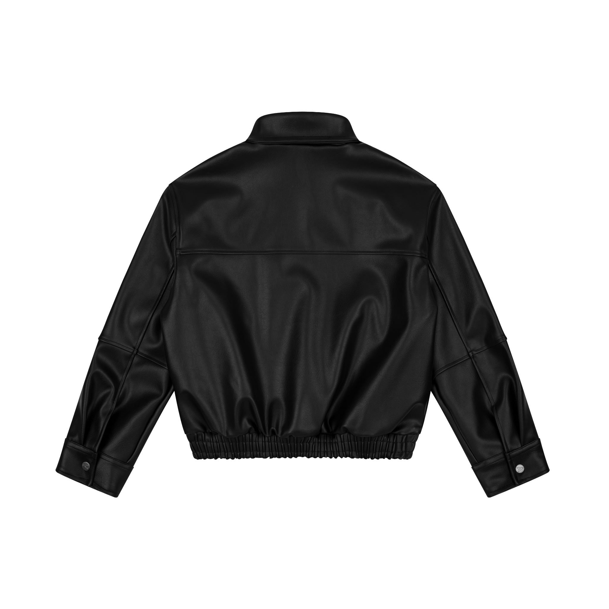 ELASTIC WAIST LEATHER   JACKET