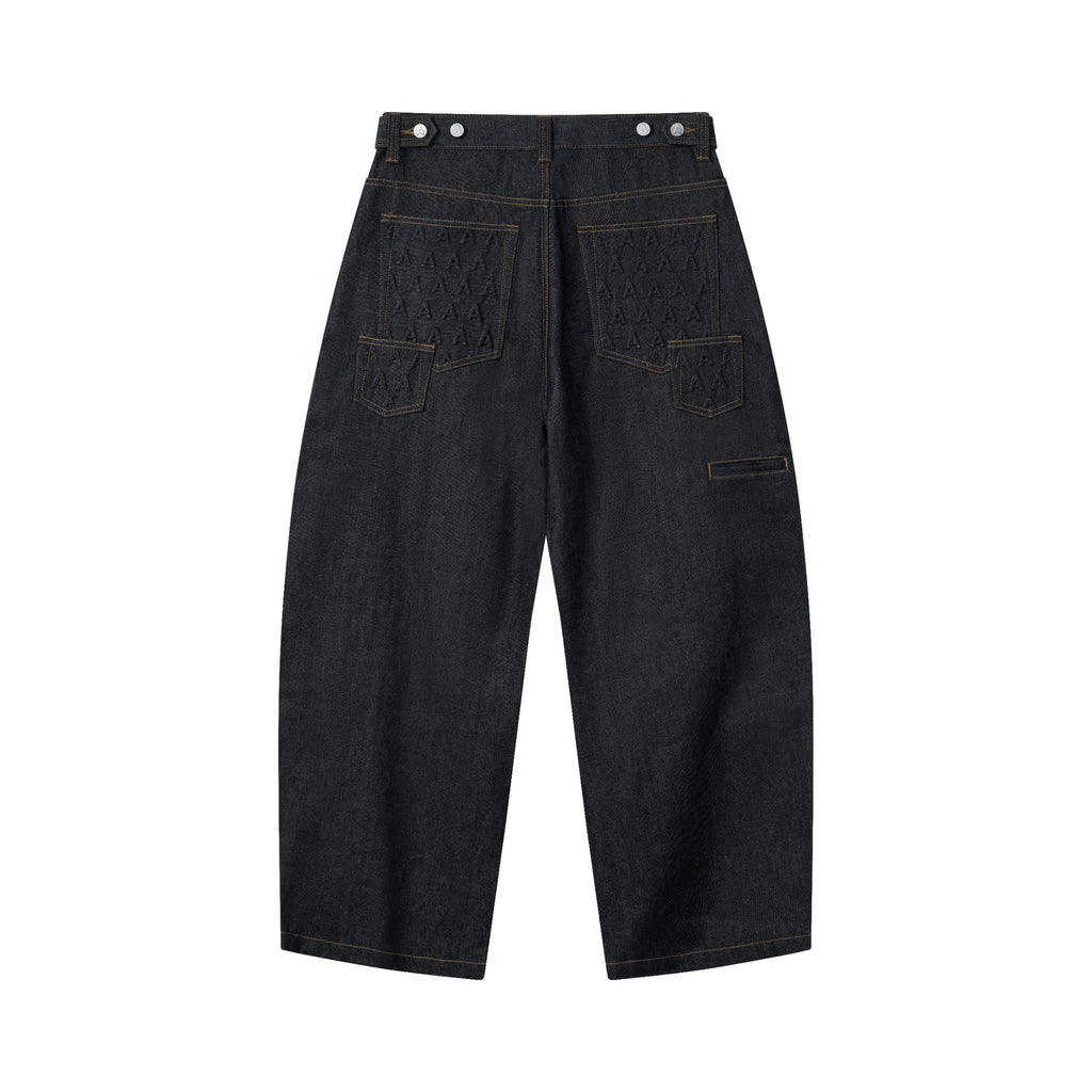 RAW DENIM PLEATED PANTS