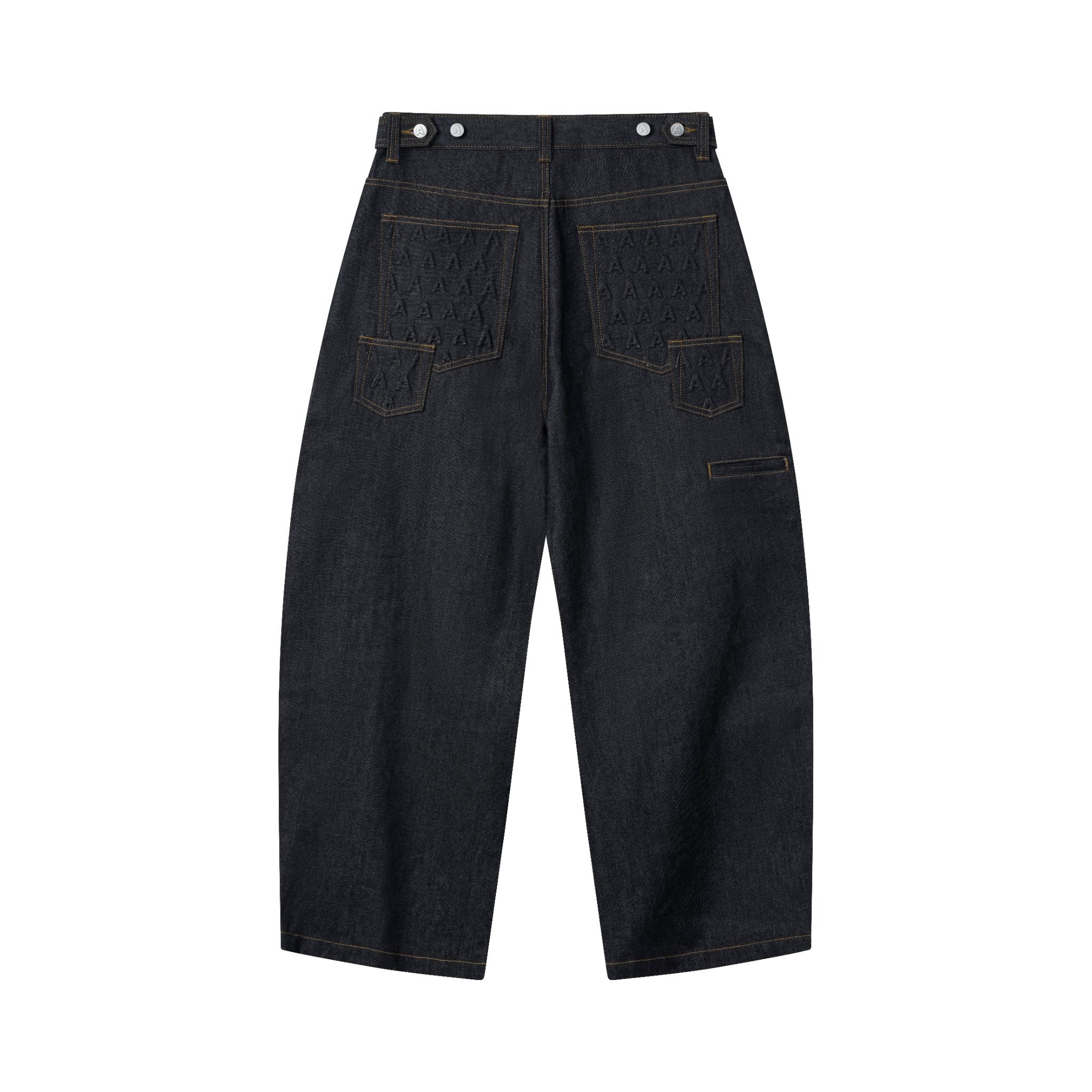 RAW DENIM PLEATED PANTS