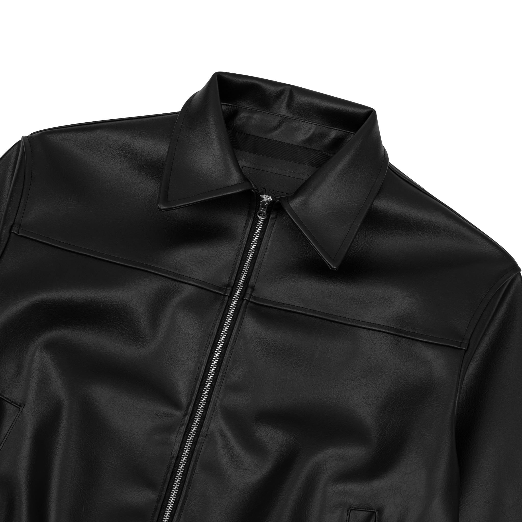 ELASTIC WAIST LEATHER   JACKET