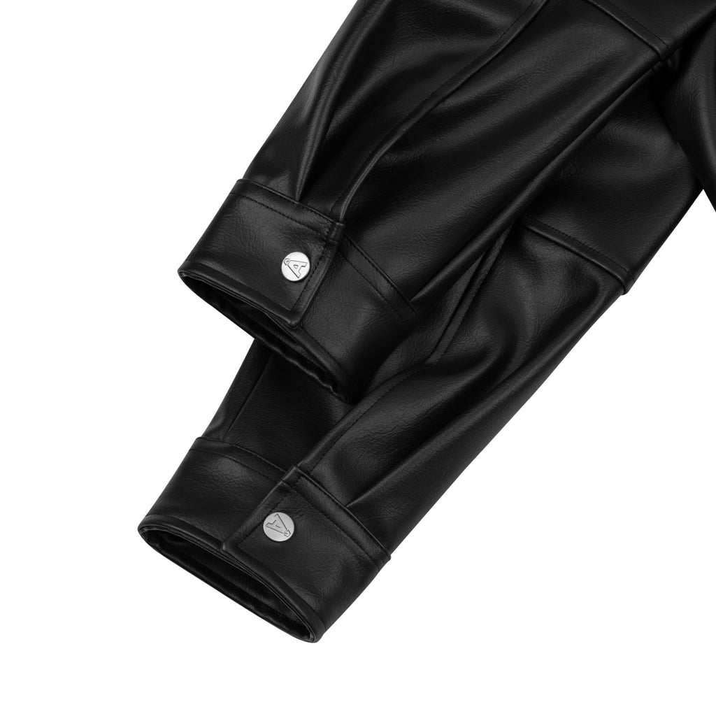 ELASTIC WAIST LEATHER   JACKET