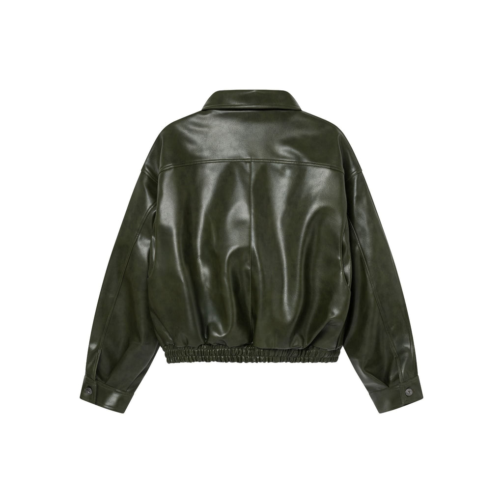 YANKEE LEATHER JACKET OLIVE