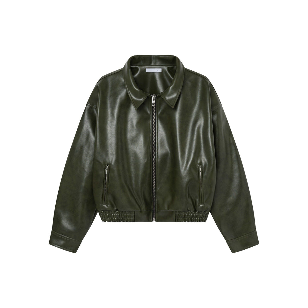 YANKEE LEATHER JACKET OLIVE